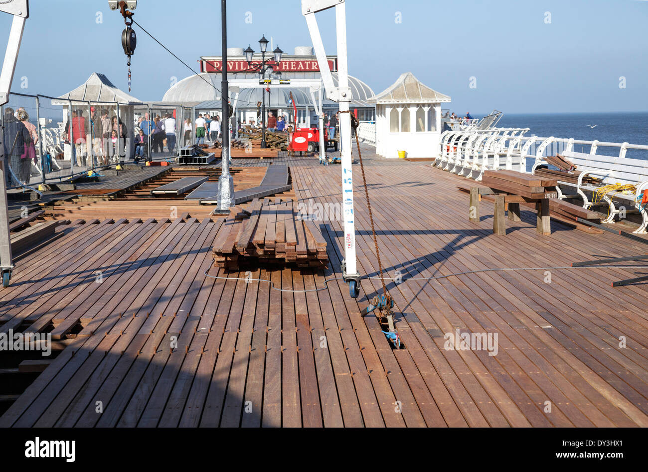 The clean up and repairs after the storm at Cromer 'North Norfolk' UK Stock Photo