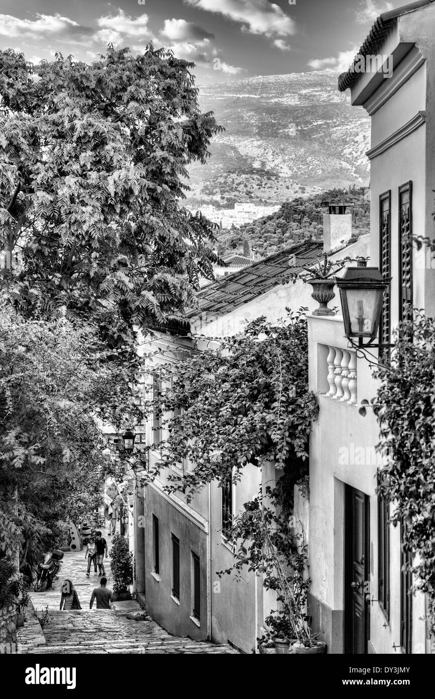 The picturesque buildings of Plaka in Athens, Greece Stock Photo