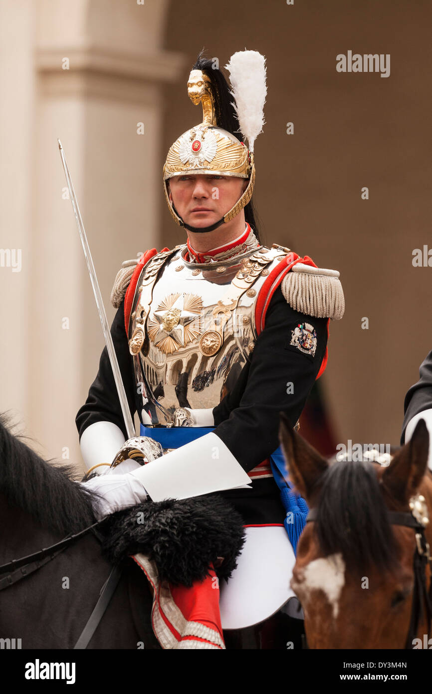 Italian presidential mounted Cuirassier cavalry Stock Photo