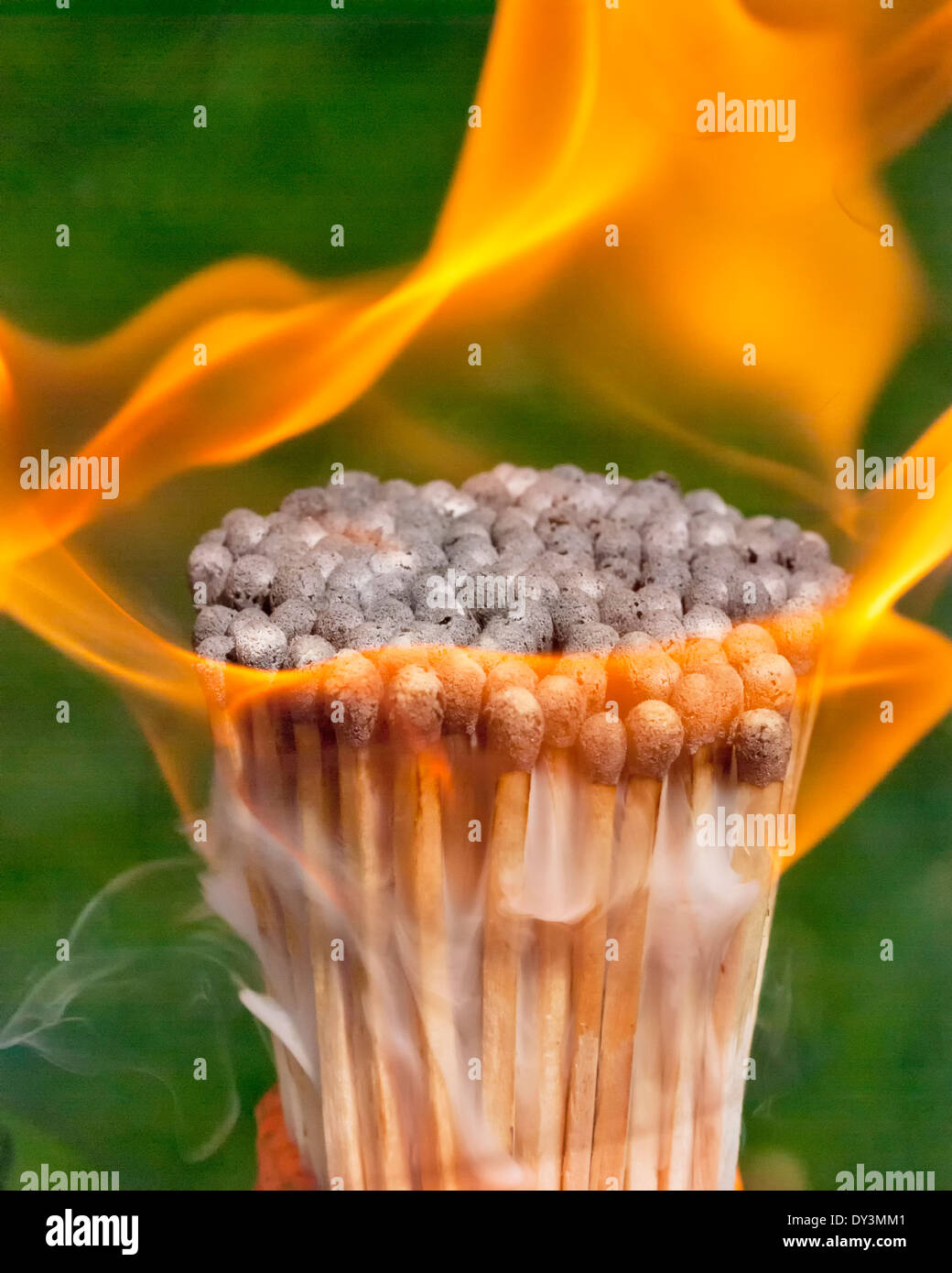 Match sticks on fire with smoke Stock Photo Alamy