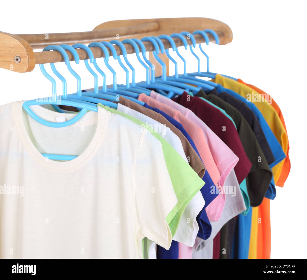Row T Shirts Hanging On Hangers High Resolution Stock Photography and ...