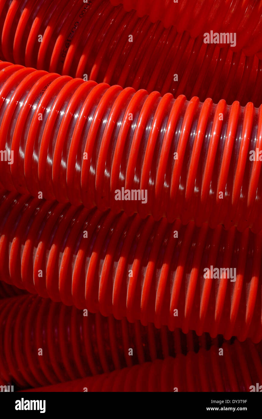 Big, bright red flexible tubing Stock Photo Alamy
