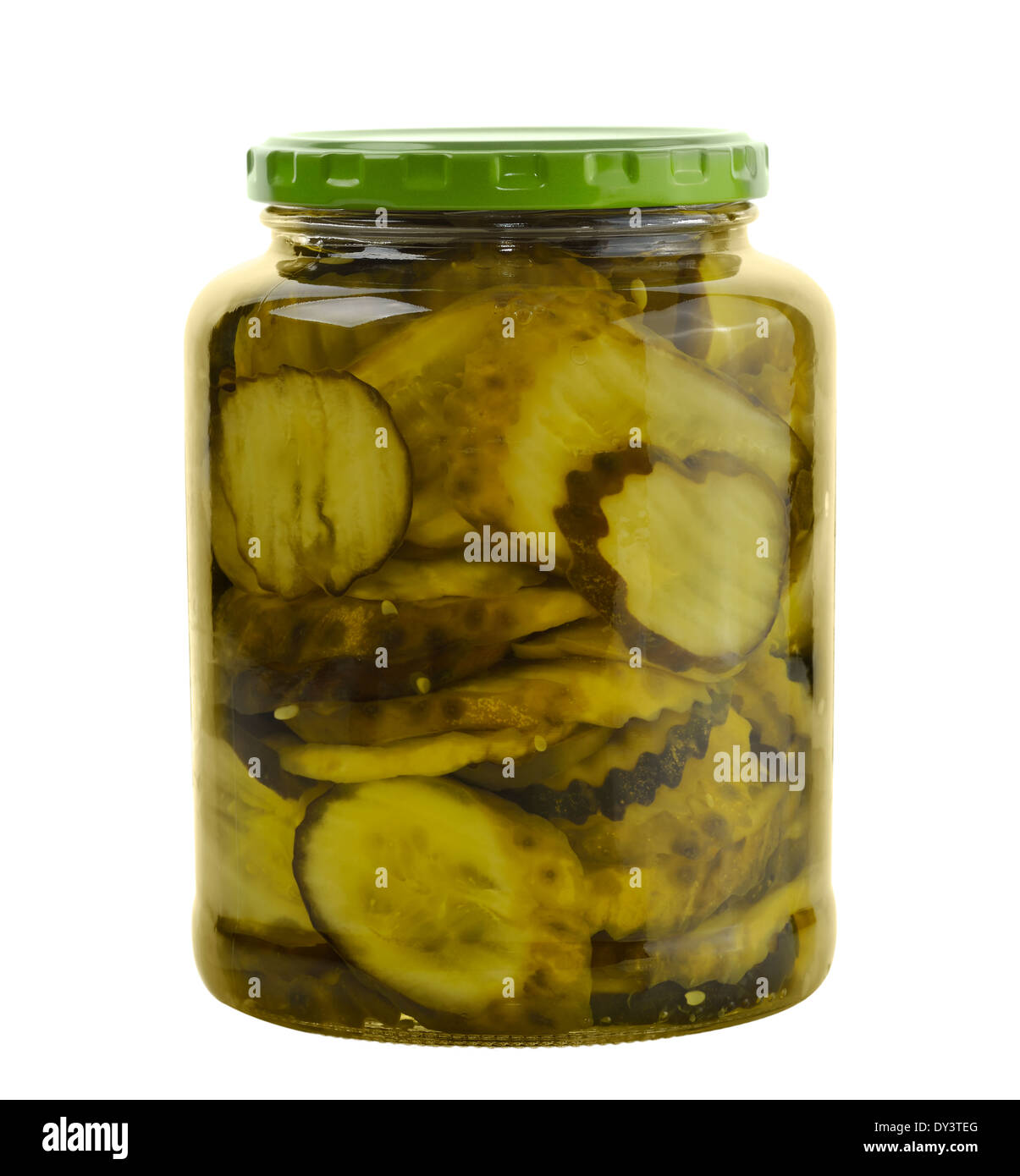 Jar Of Pickles Isolated On White Background Stock Photo