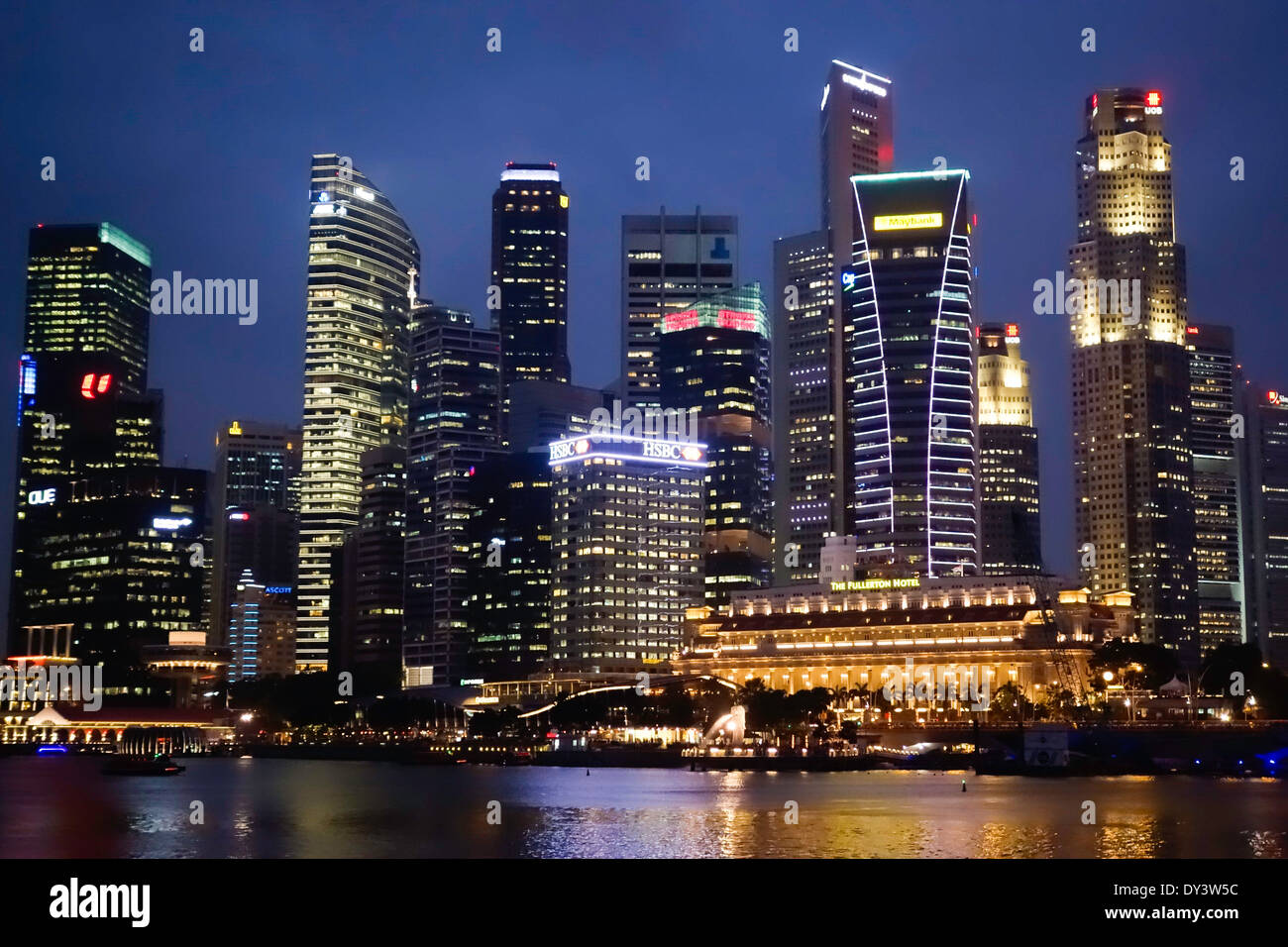 Singapore Skyline At Night