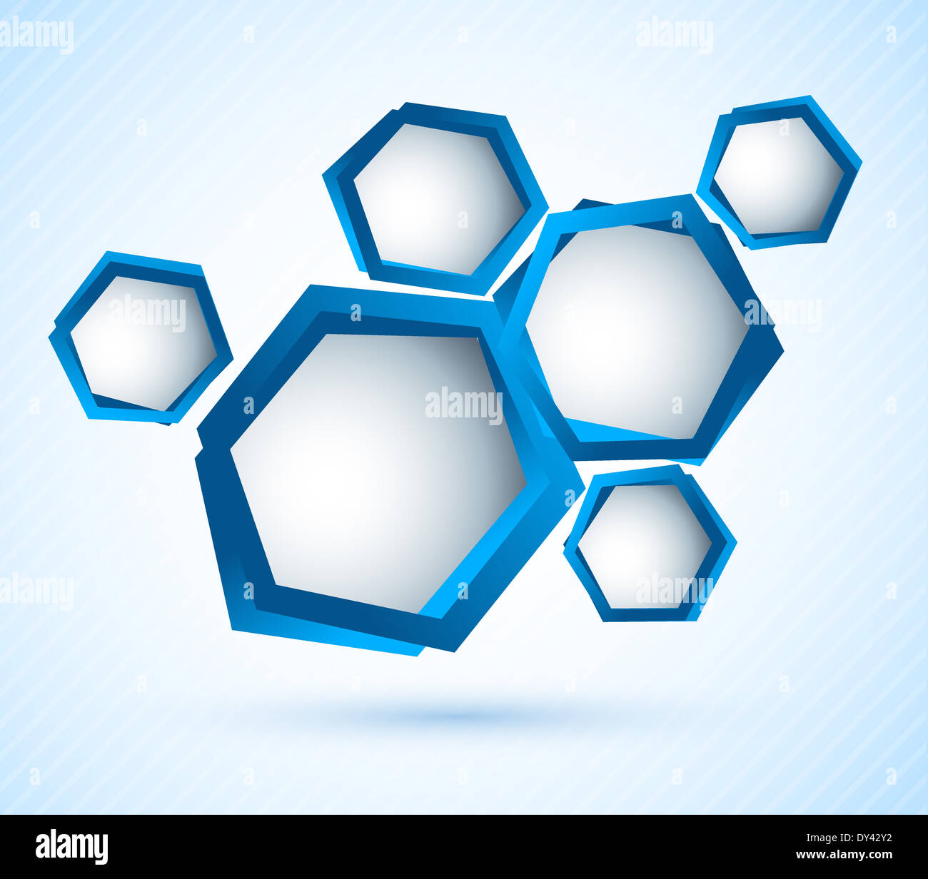 Bright blue background with hexagons and lines Stock Photo - Alamy