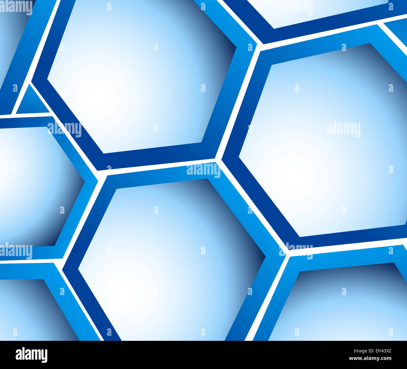 Bright background with blue hexagons and light Stock Photo - Alamy