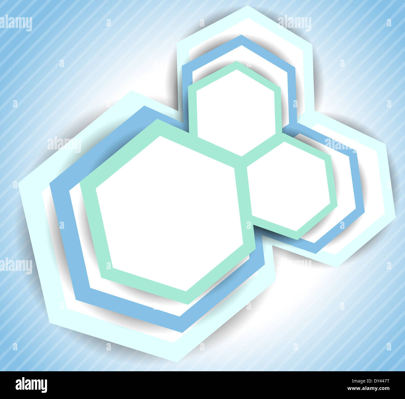 Bright blue background with hexagons and lines Stock Photo - Alamy
