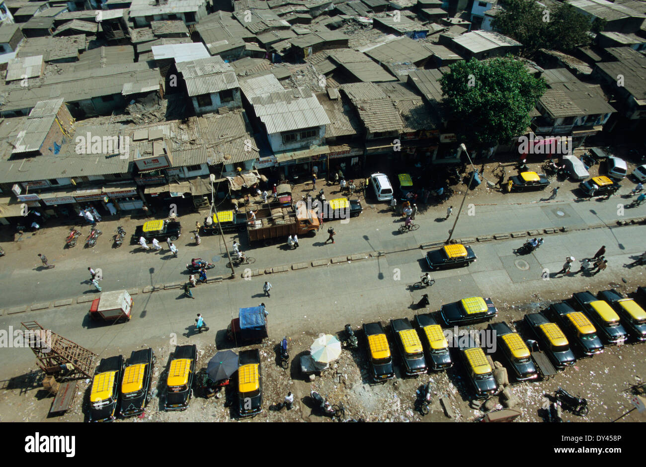 India Mumbai, slum Dharavi, the largest slum in Asia, target for real estate developer and builder Stock Photo