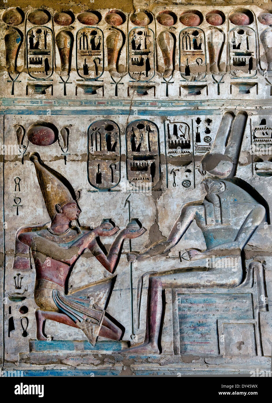 Temple of Ramses III at Medinet Habu: reliefs on the wall in the first ...