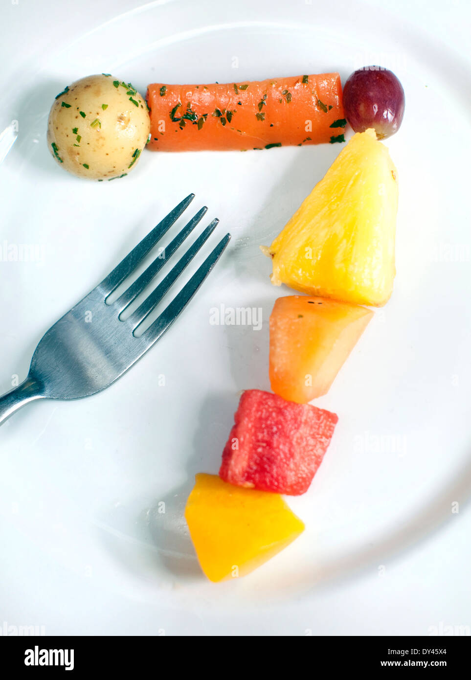 Experts now recommend seven portions of fruit and vegetables a day, London Stock Photo