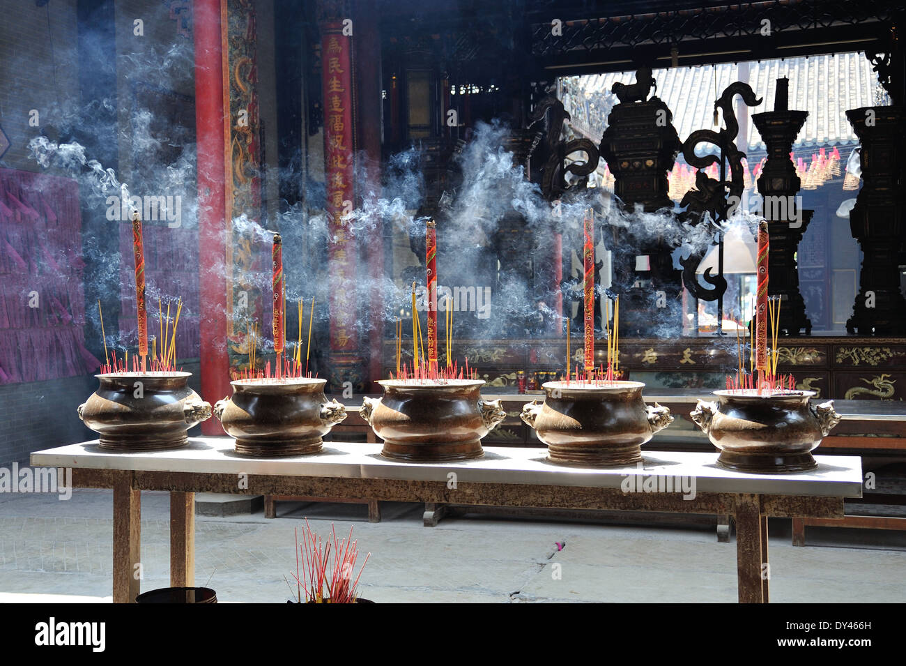 Incense burning in Thien Hau Temple Stock Photo