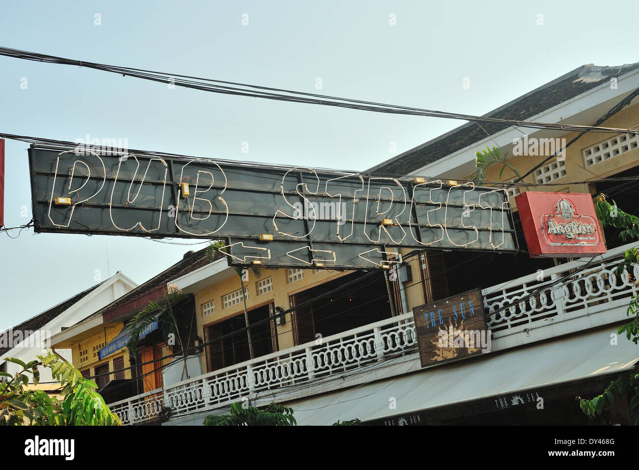 Pub Street Sign Siem Reap Cambodia Stock Photo