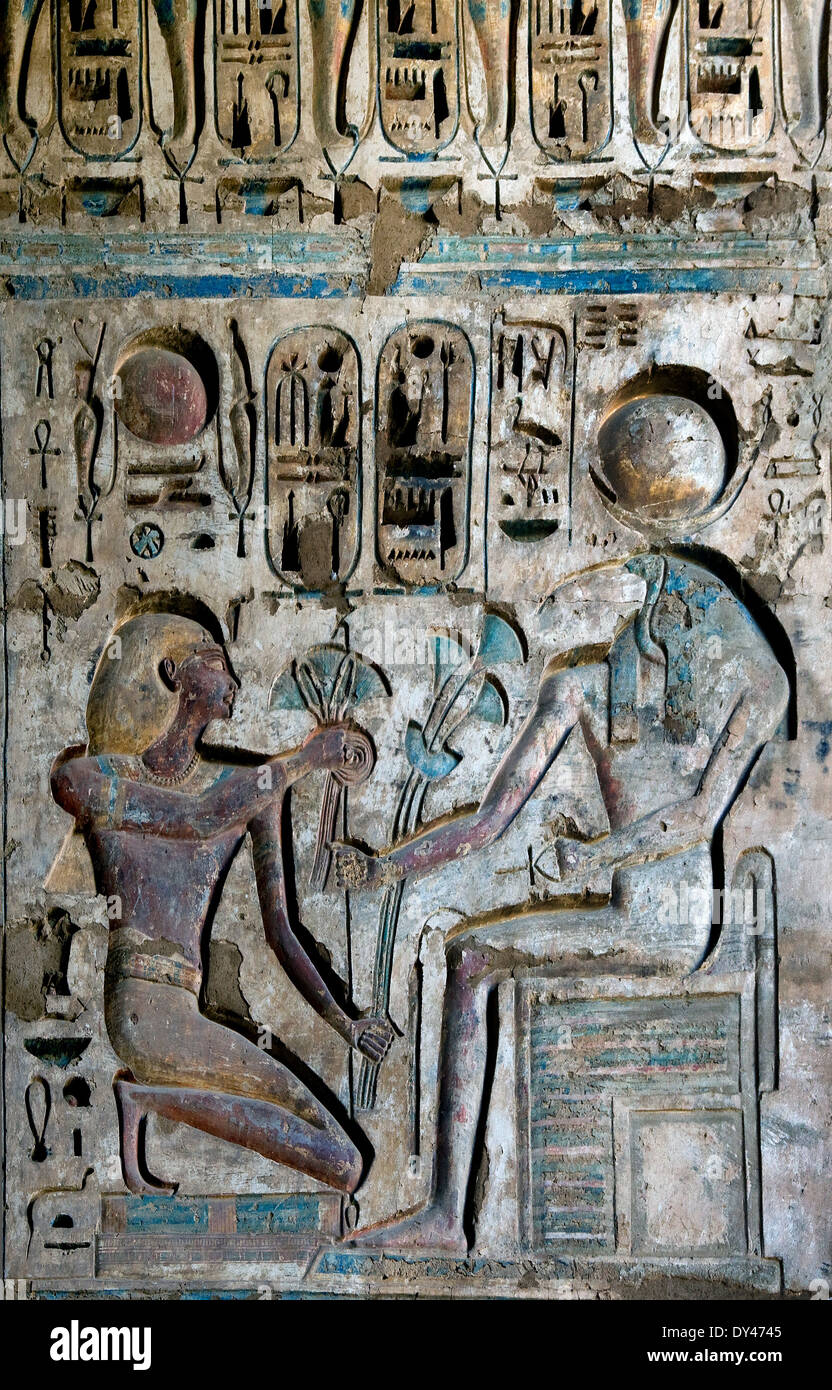 Temple of Ramses III at Medinet Habu: reliefs on the wall in the first ...