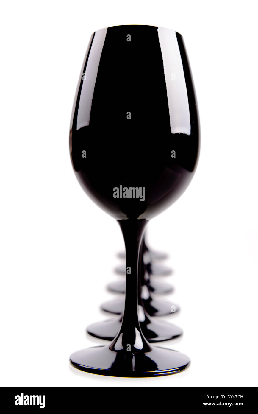 Black Wine Glasses For Blind Tasting Isolated On White Stock Photo Alamy