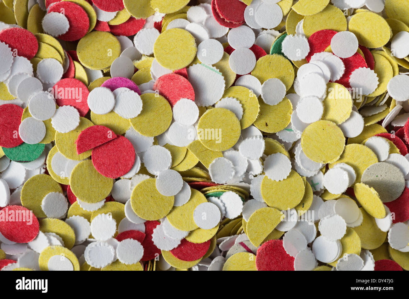 multi colored paper confetti macro background texture Stock Photo