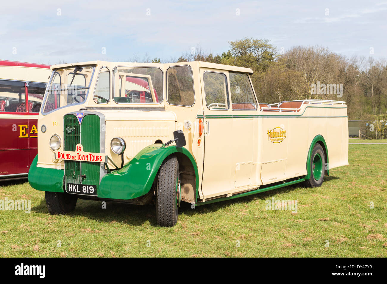Vintage Bus at Display of Heritage Vehicles Stock Photo