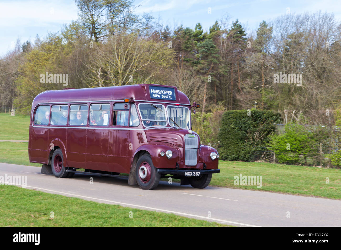 Vintage Bus at Display of Heritage Vehicles Stock Photo