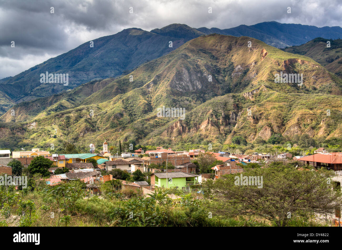 View over the town of Vilcabamba in Ecuador Stock Photo Alamy
