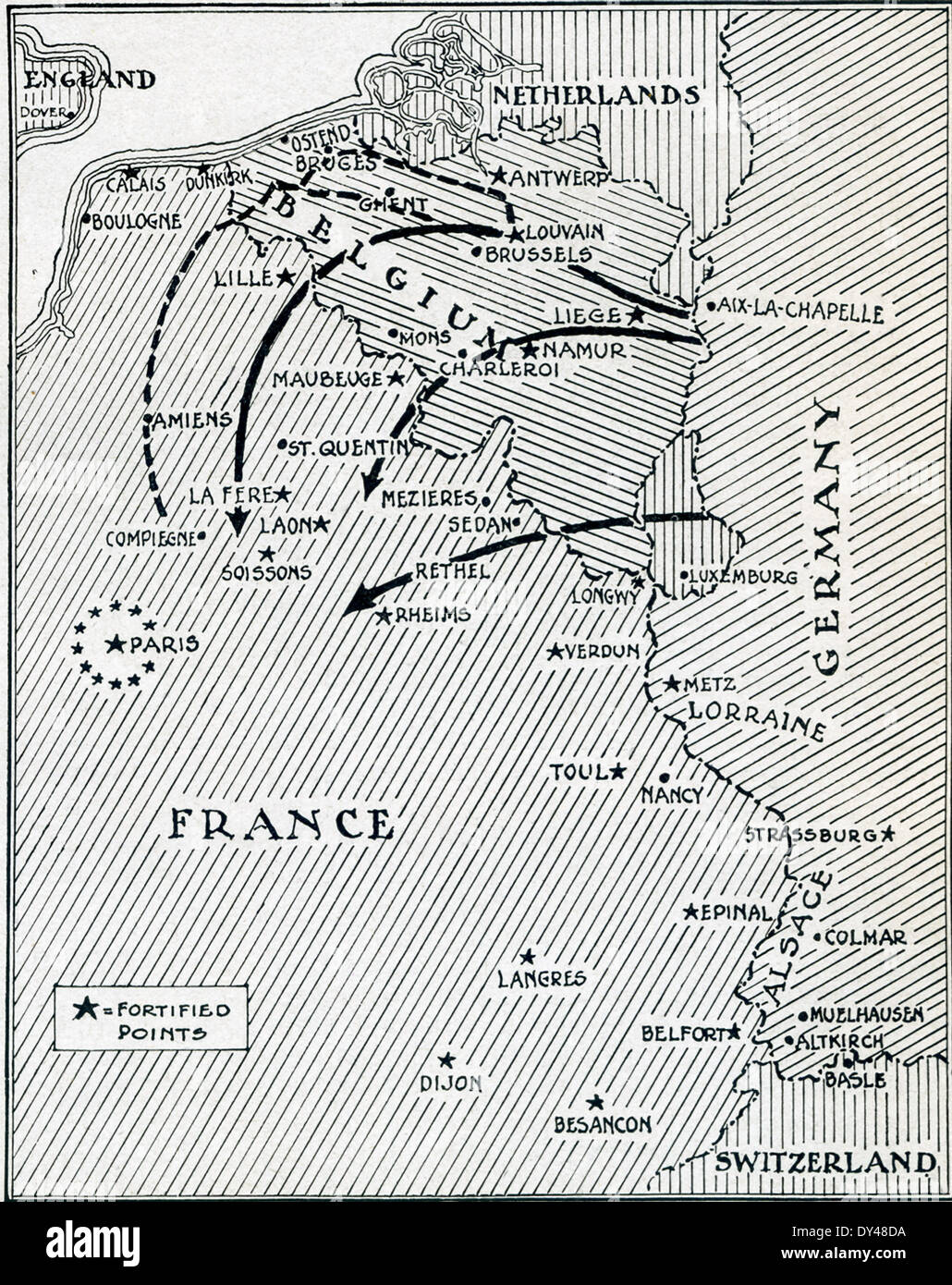 Map of german advance in wwi hi-res stock photography and images - Alamy