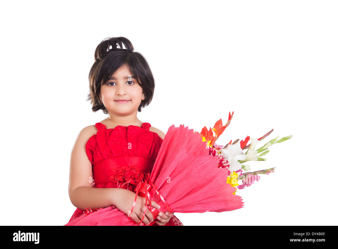 india kids Present  Bouquet Stock Photo