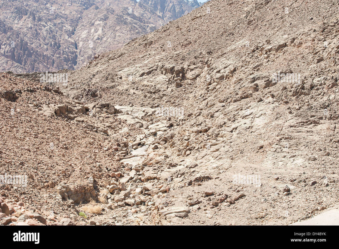 Rocky mountain slope landscape in an arid desert environment Stock Photo