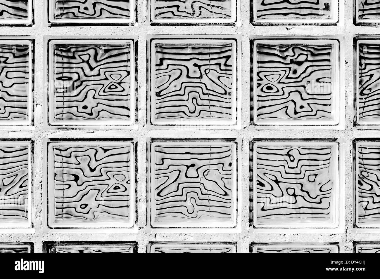 Pattern of square glass block with abstract shapes Stock Photo