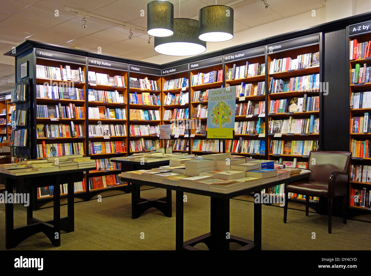 Inside a Waterstones book store Stock Photo