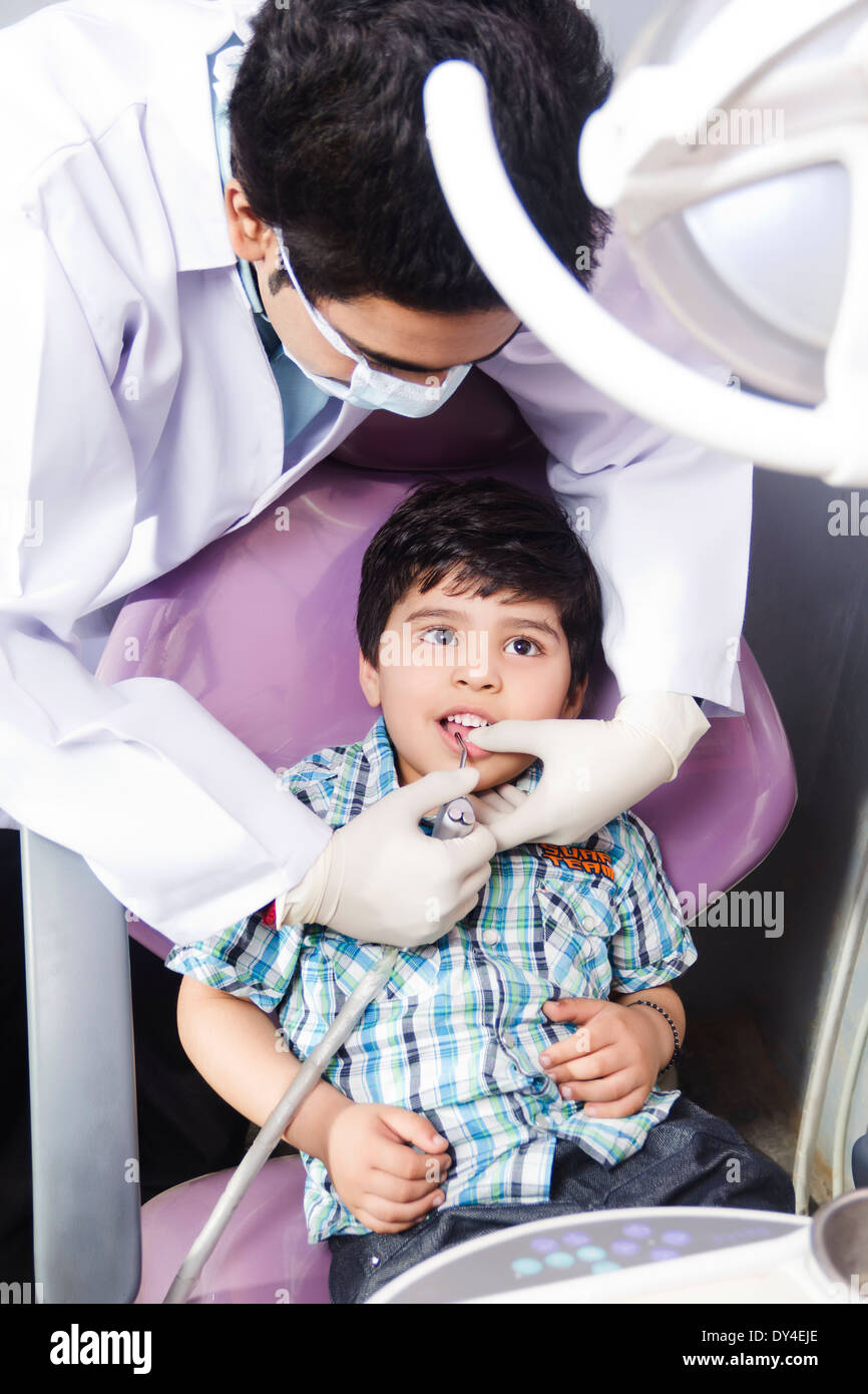 Indian Dentist Checking Teeth Stock Photo Alamy