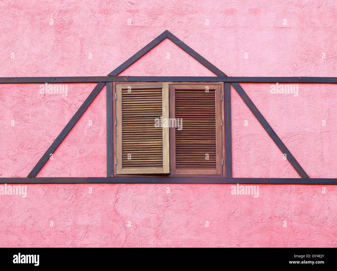 wooden window and wall background Stock Photo