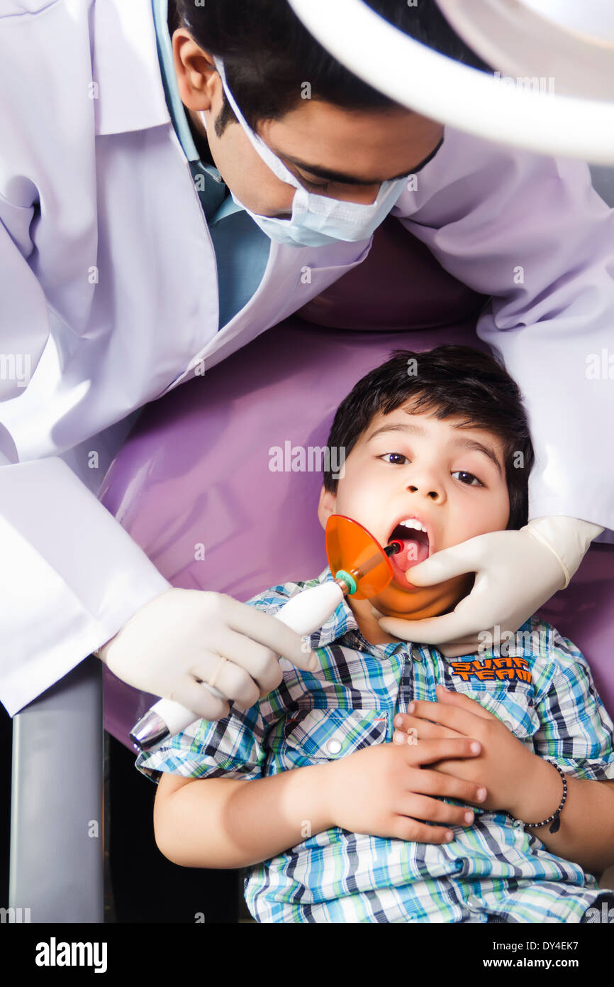 Indian Dentist Checking Teeth Stock Photo Alamy