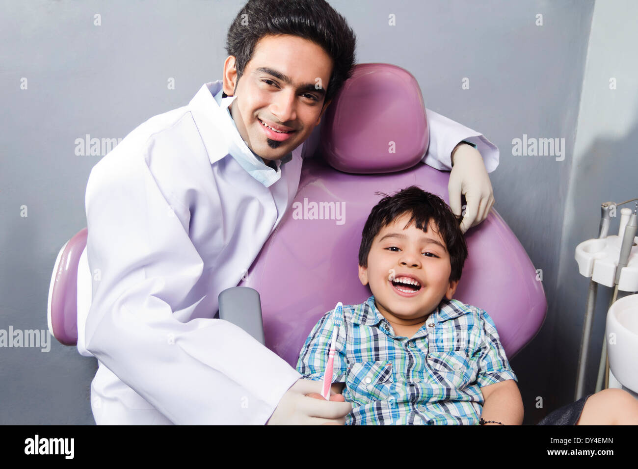 Indian Dentist Checking Teeth Stock Photo Alamy