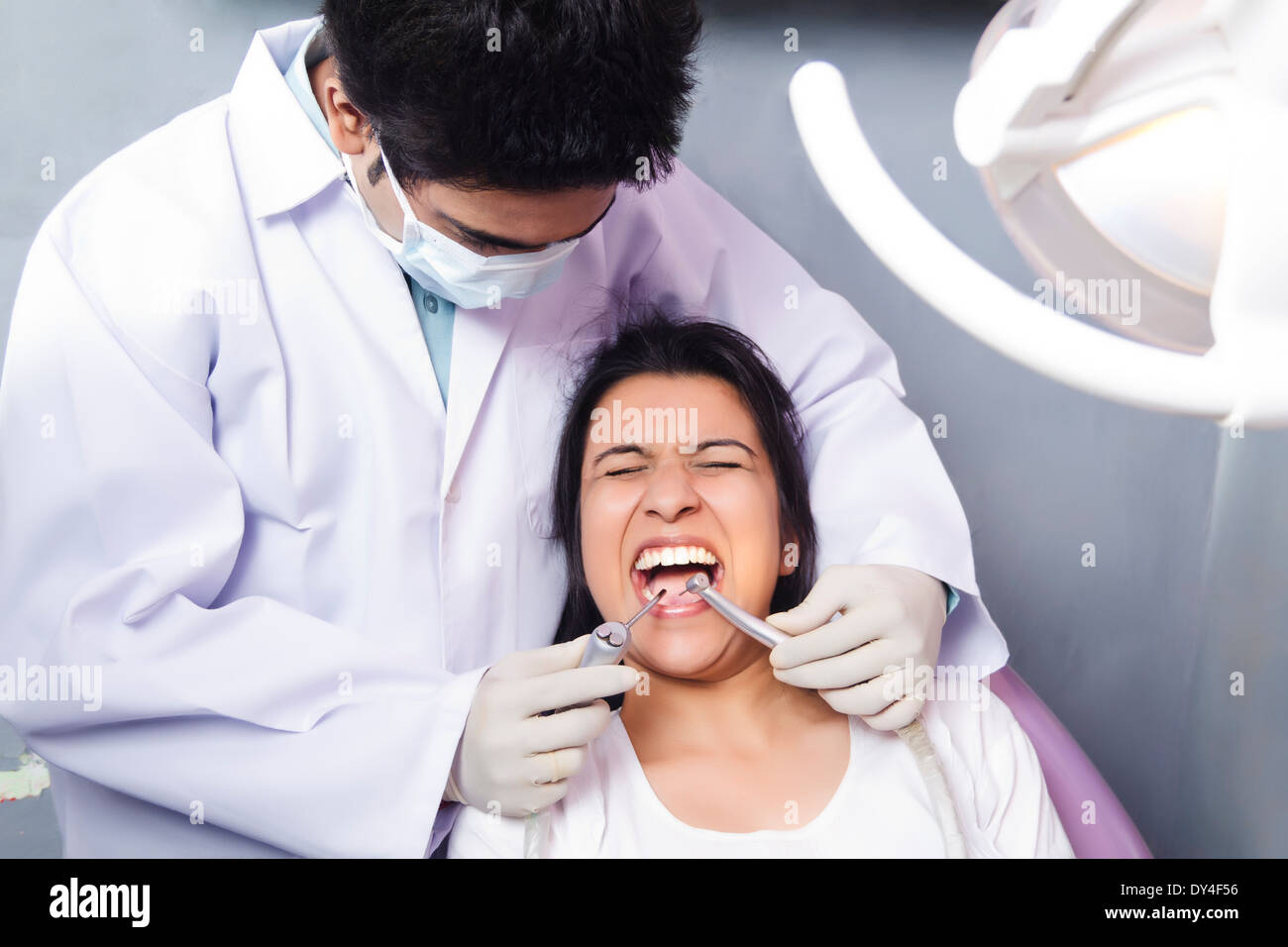 Indian Dentist Checking Teeth Stock Photo Alamy