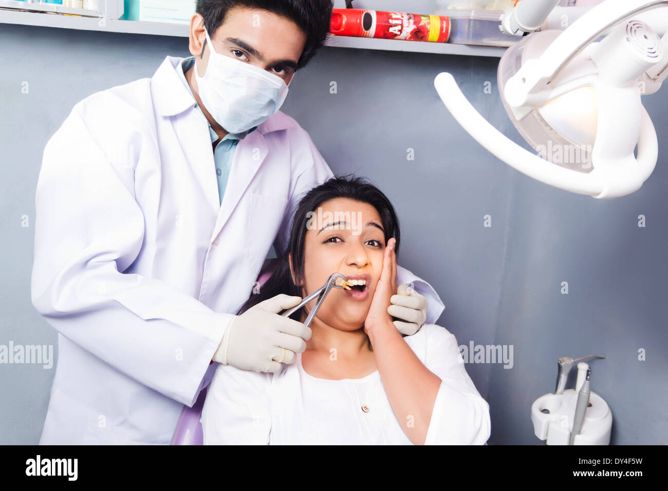 Indian Dentist Checking Teeth Stock Photo Alamy
