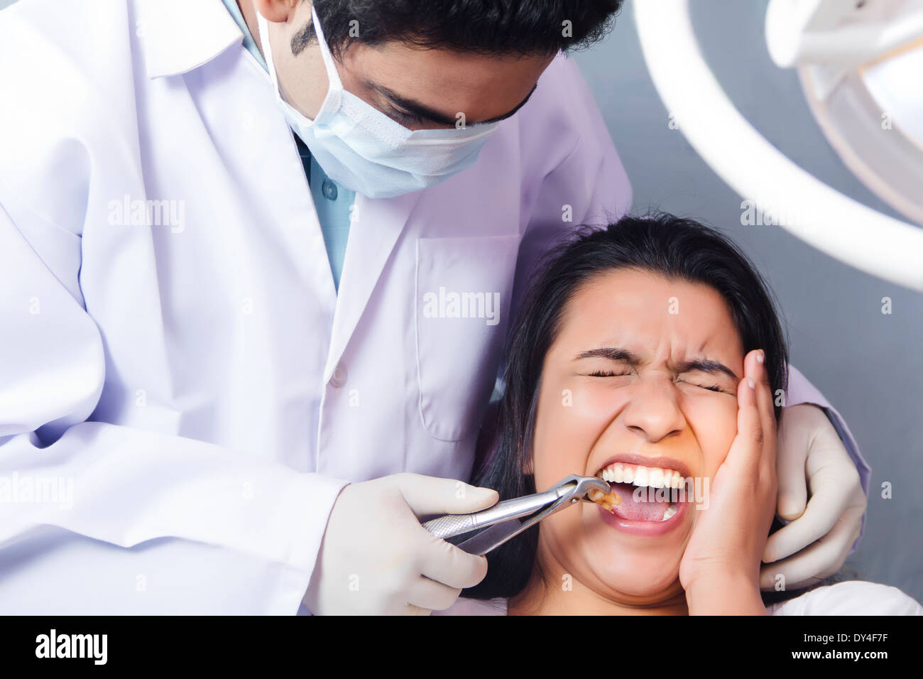 Indian Dentist Checking Teeth Stock Photo Alamy
