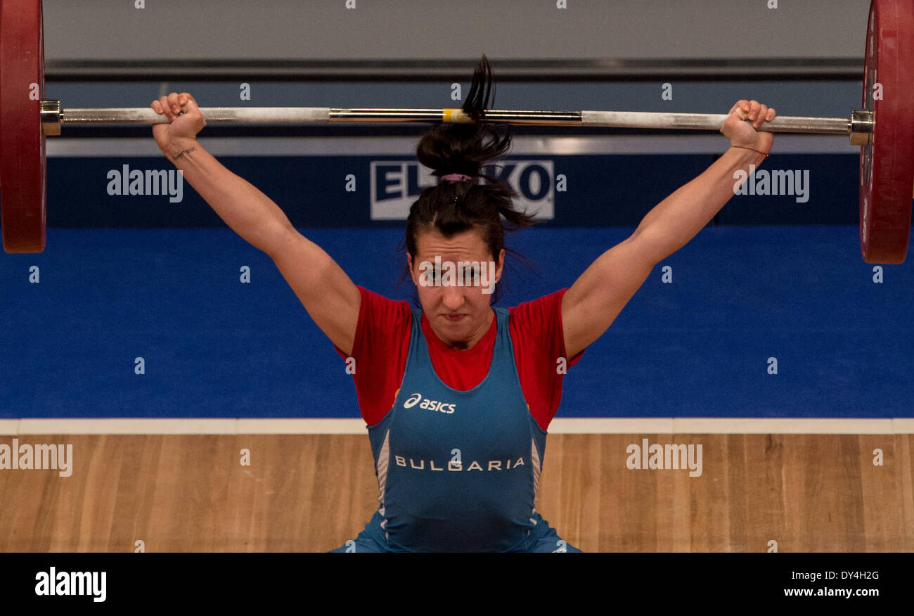 Tel Aviv, Israel. 6th Apr, 2014. Bulgaria's Maya Ivanova competes
