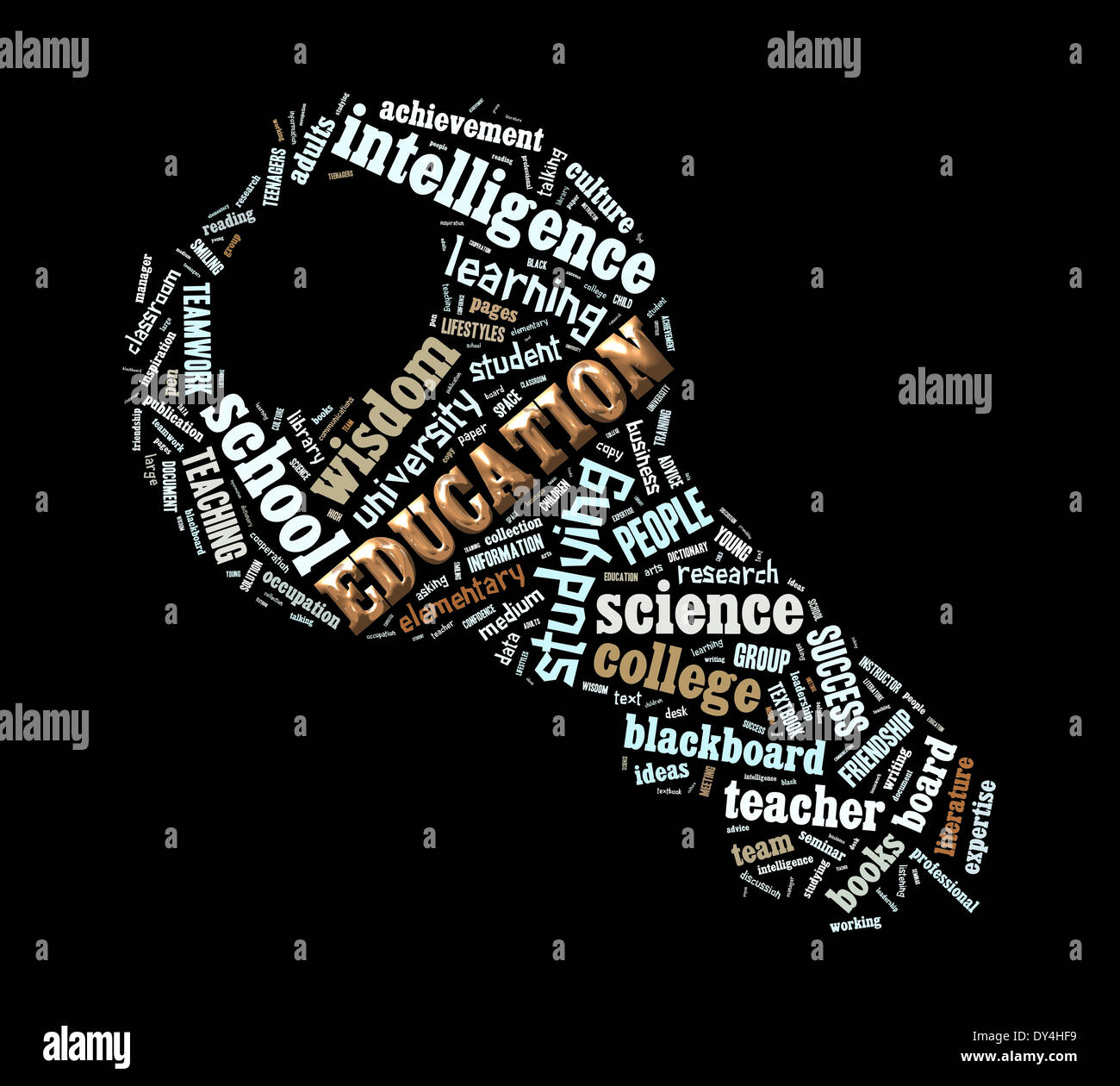 Education word cloud key shape concept image Stock Photo - Alamy