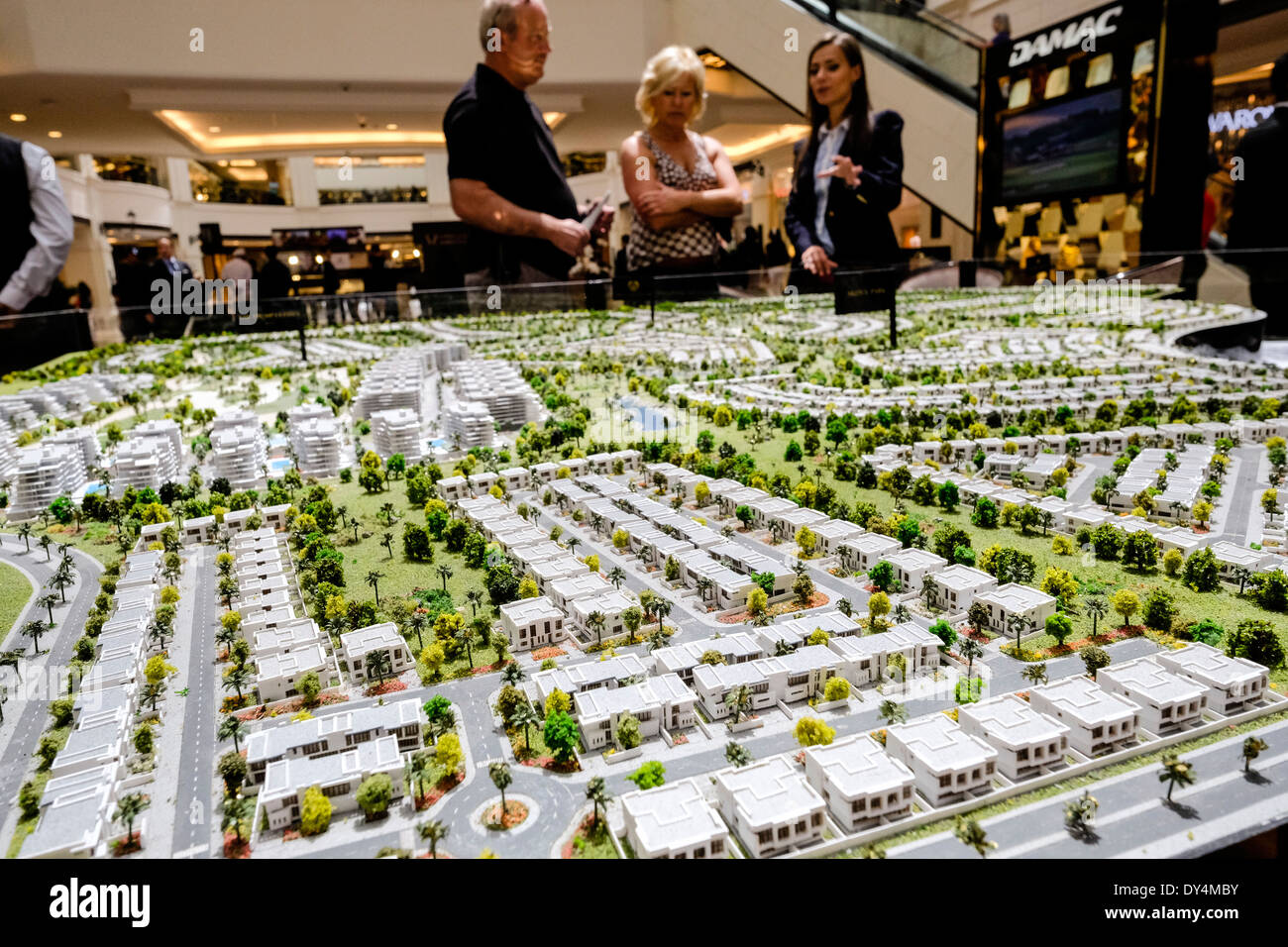 Model of new luxury housing development at Akoya Park a Trump property investment in Dubai United Arab Emirates Stock Photo