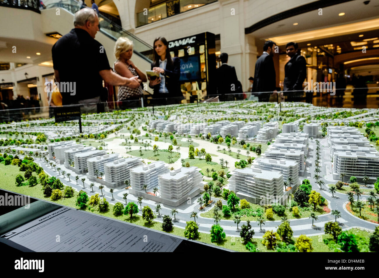 Model of new housing development at Akoya Park by Damac featuring a Trump luxury estate in Dubai United Arab Emirates Stock Photo