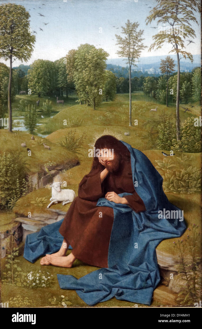 Geertgen Tot Sint Jans - St John the Baptist in the desert - 1484 - XV th Century - Flemish School -Gemäldegalerie - Berlin Stock Photo