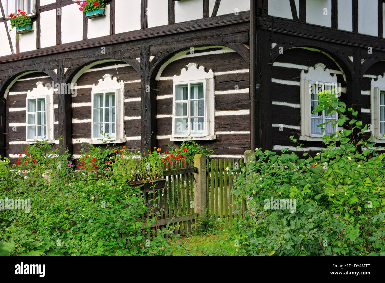 Umgebindehaus - half-timbered house 06 Stock Photo
