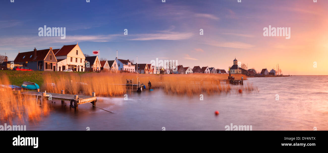 The traditional Dutch village of Durgerdam at sunrise Stock Photo