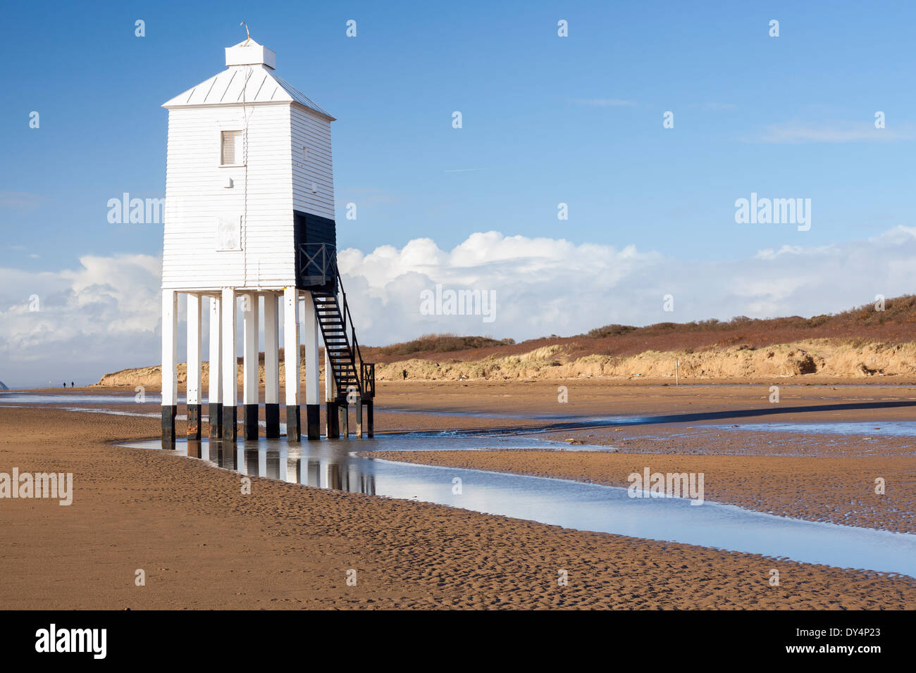 The Low 1832 Wooden Lighthouse at Burnham on Sea, Somerset England UK Europe Stock Photo