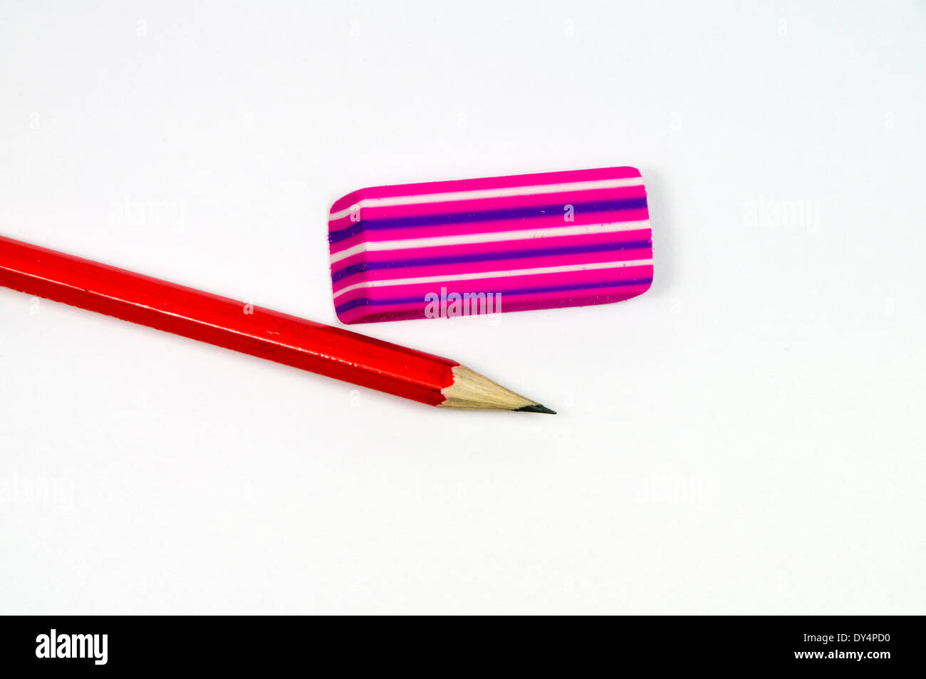 Pencil and eraser. Stock Photo