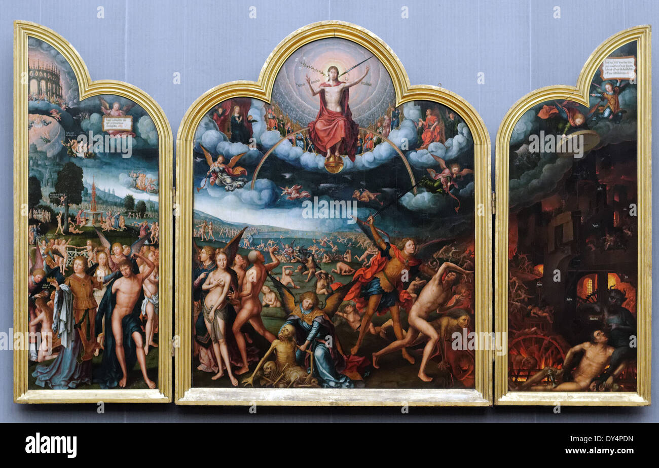 Jean Bellegambe - Triptych with the Last Judgement - 1525 - XVI th Century - Flemish School - Gemäldegalerie - Berlin Stock Photo