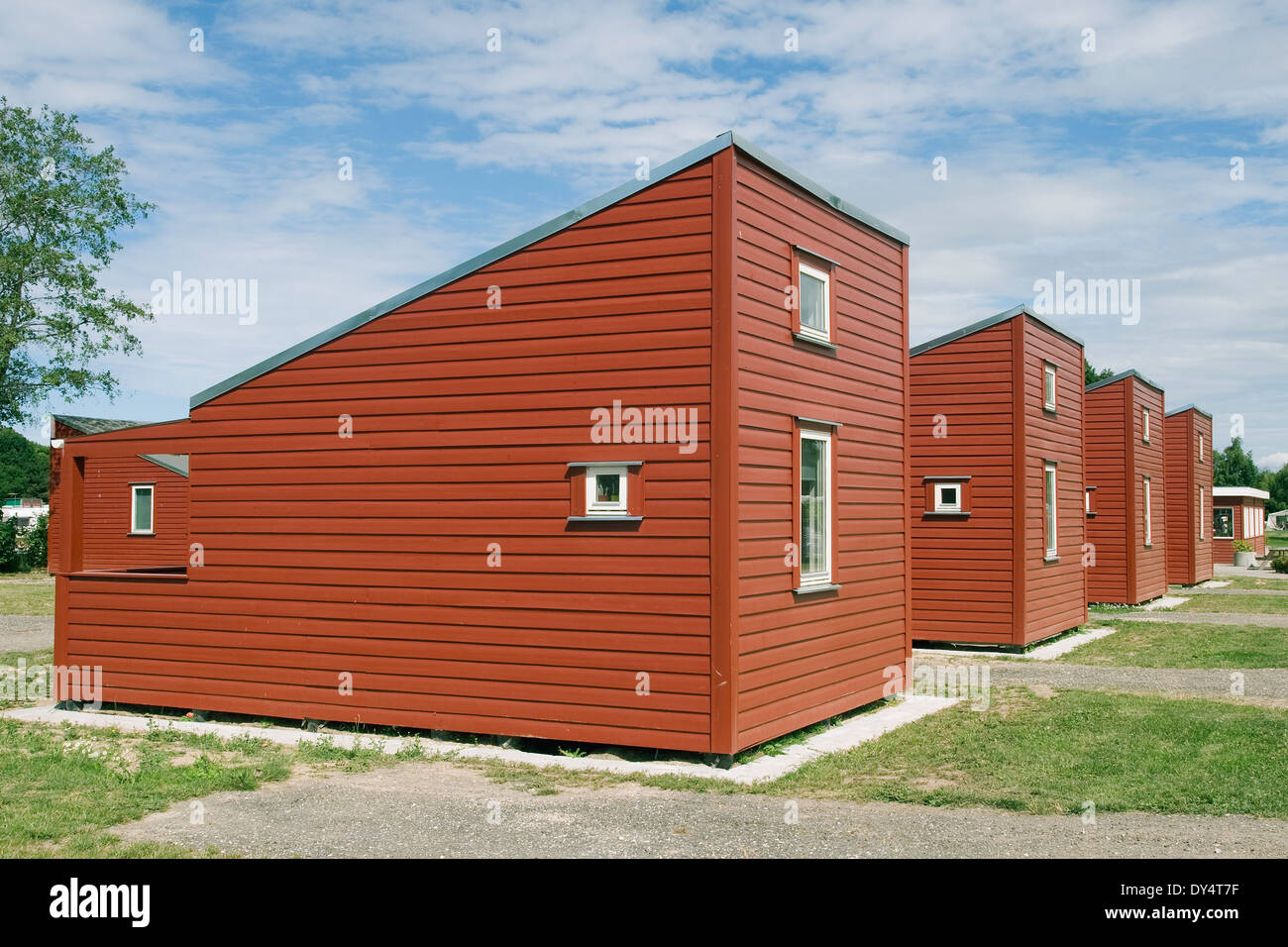 Row Of Red Camping Houses In Copenhagen Stock Photo 68333651 Alamy