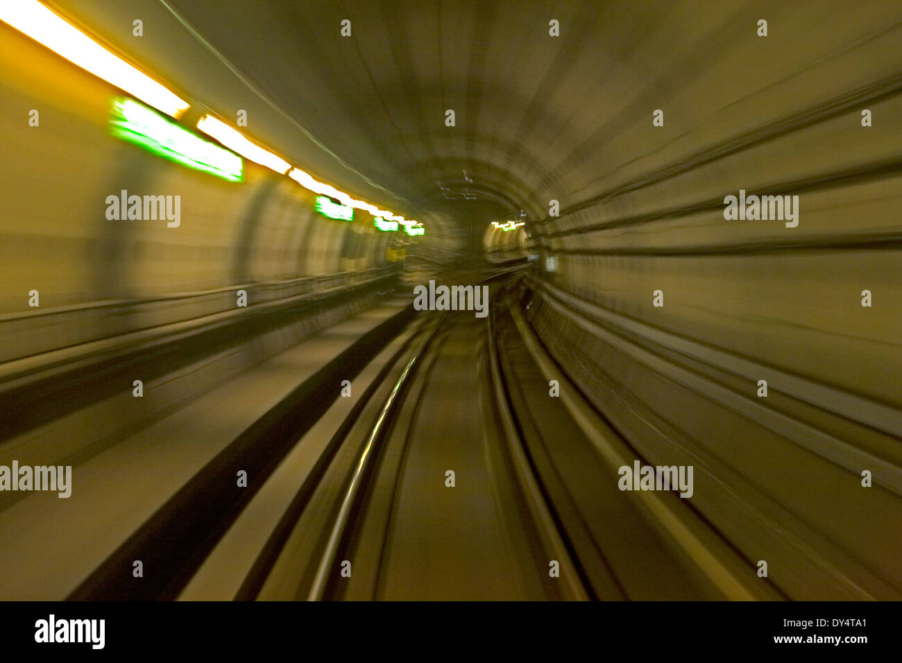 View from windscreen of Copenhagen subway train Stock Photo - Alamy