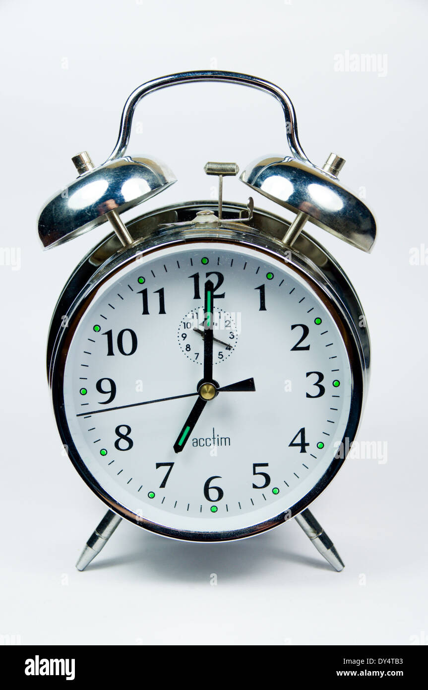 Traditional wind up alarm clock Stock Photo