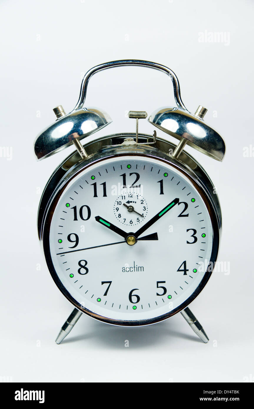 Traditional wind up alarm clock Stock Photo