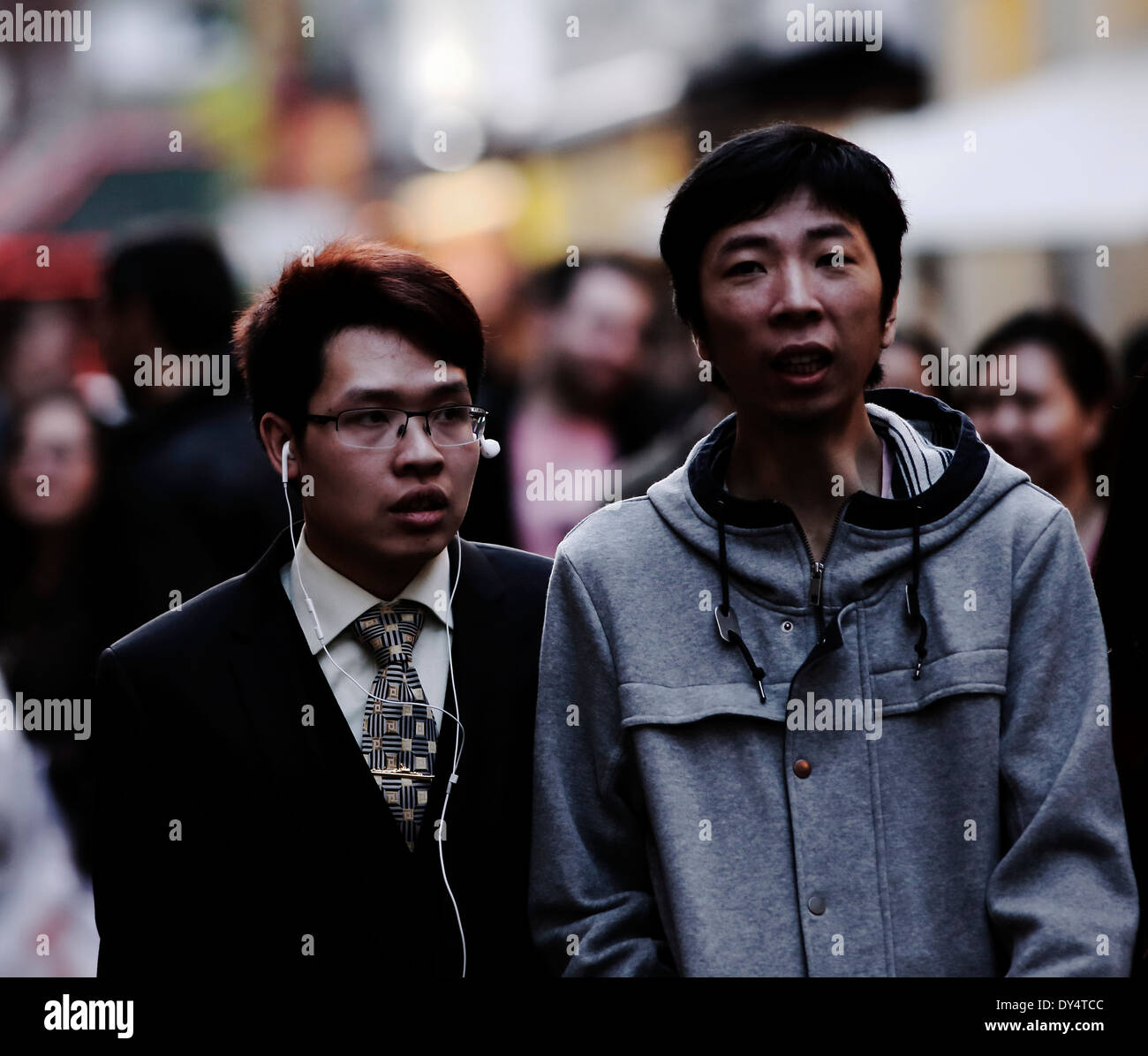 London Chinatown men Stock Photo