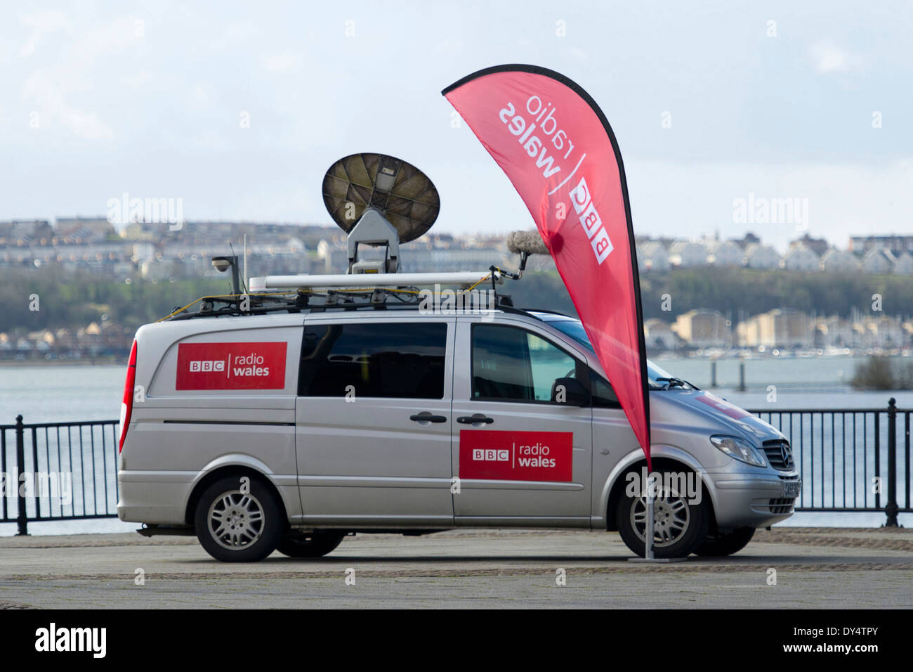 BBC Wales satellite van. Stock Photo